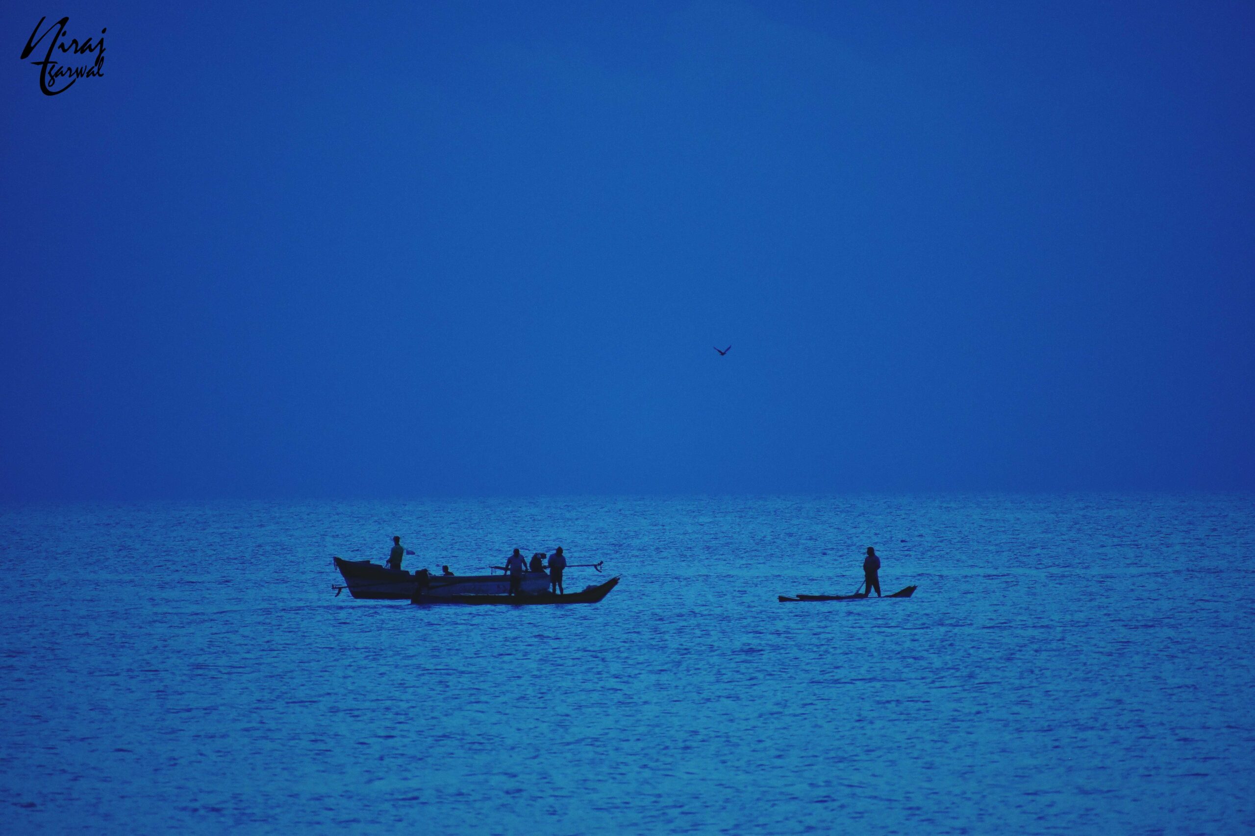 Fishermen at work before dawn